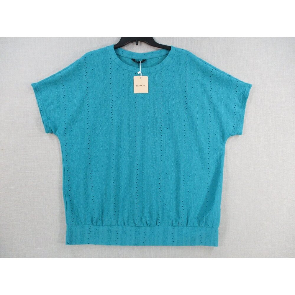 Bloomchic Womens Teal Short Sleeve Top Size‎ 14-16 With Tags